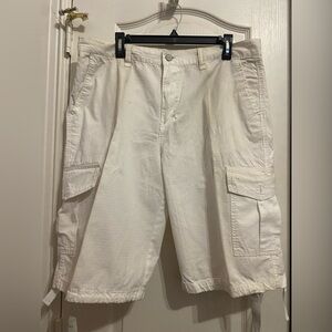 South Pole White Cargo Shorts